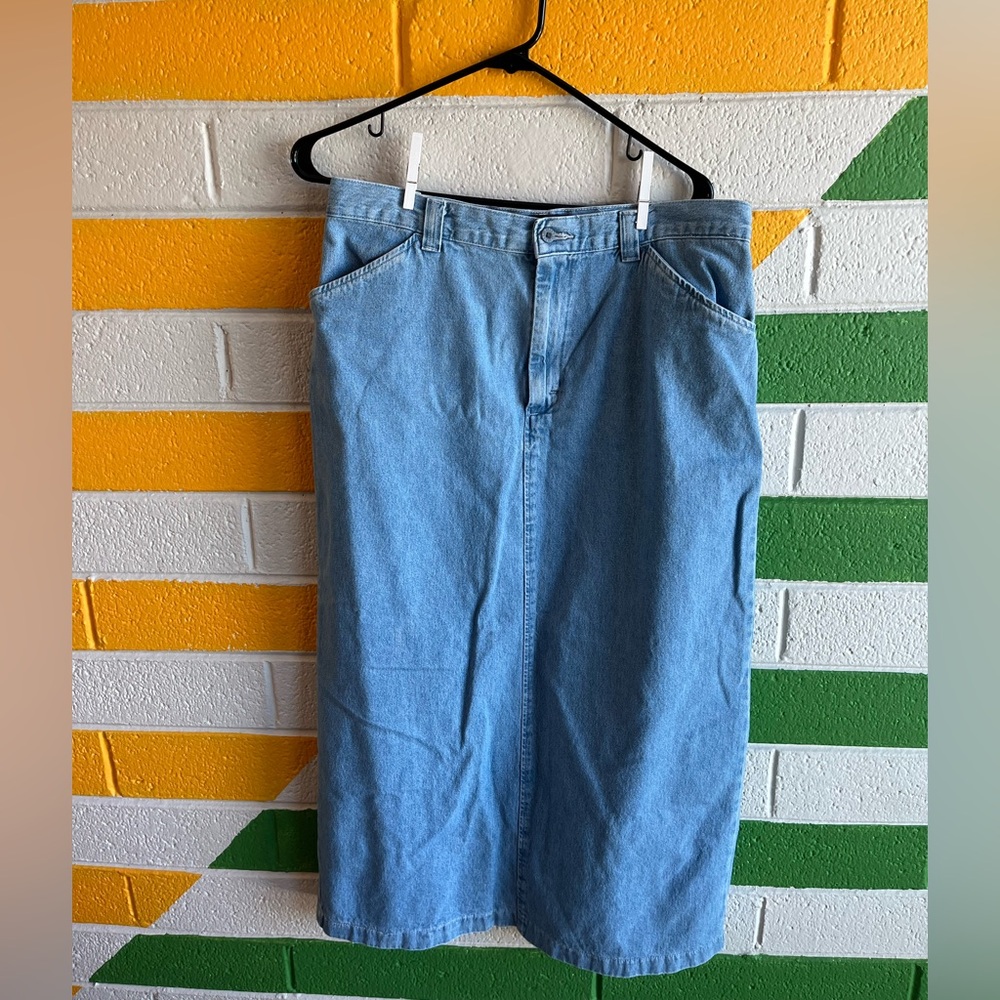 Riders by Lee Blue Denim Midi Skirt